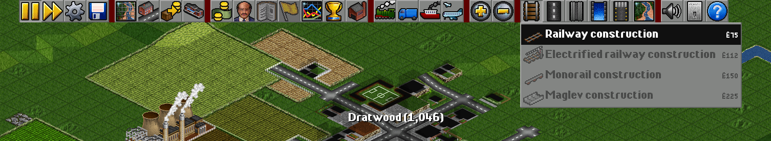 Selecting rail types in OpenTTD
