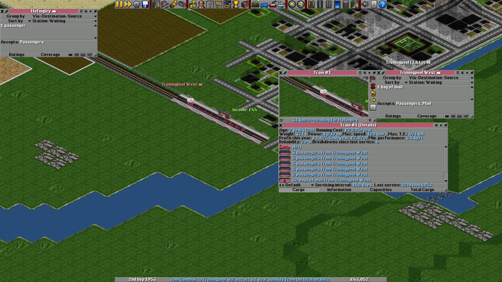 Train generating profit from delivering cargo