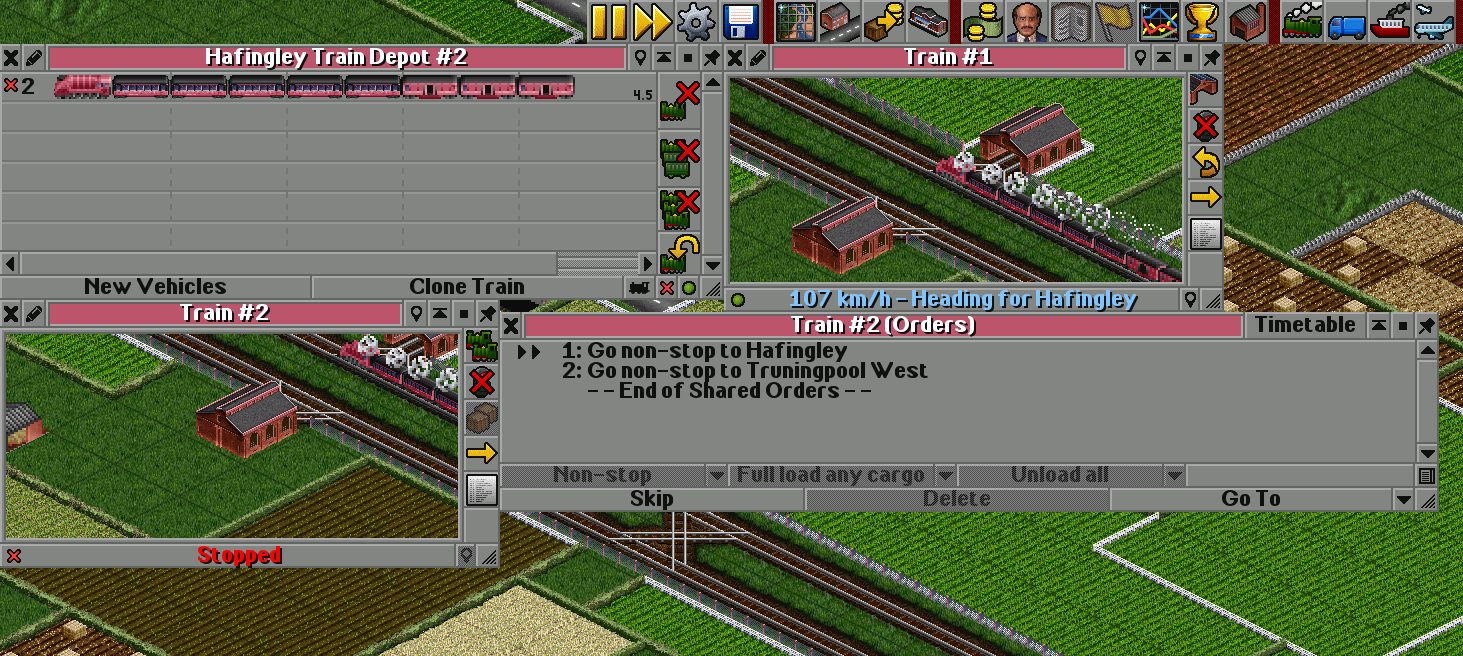 Shared orders between trains