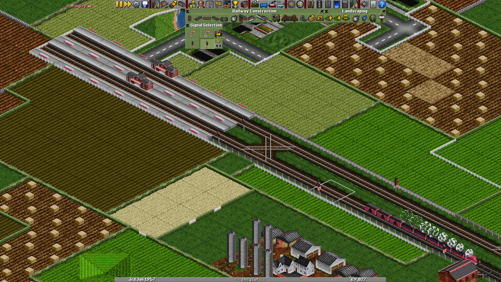 Placing signals on rail tracks